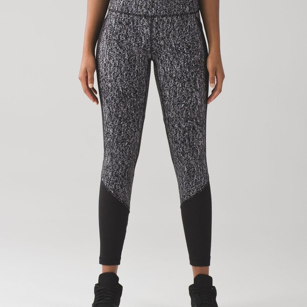 Lululemon Fit Physique Tight Luon Suited Jacquard Black White Legging 6
